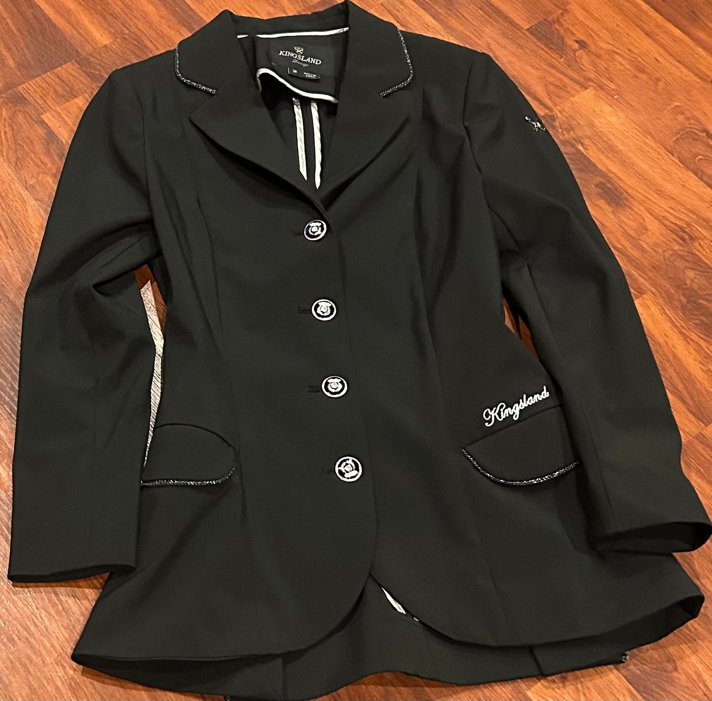 Kingsland size 36 show jacket. Black with bling trim