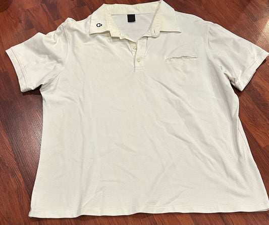 Cavalleria Toscana size XXXL white mesh show shirt. Some discolouration