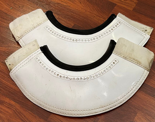White large bell boots with stones