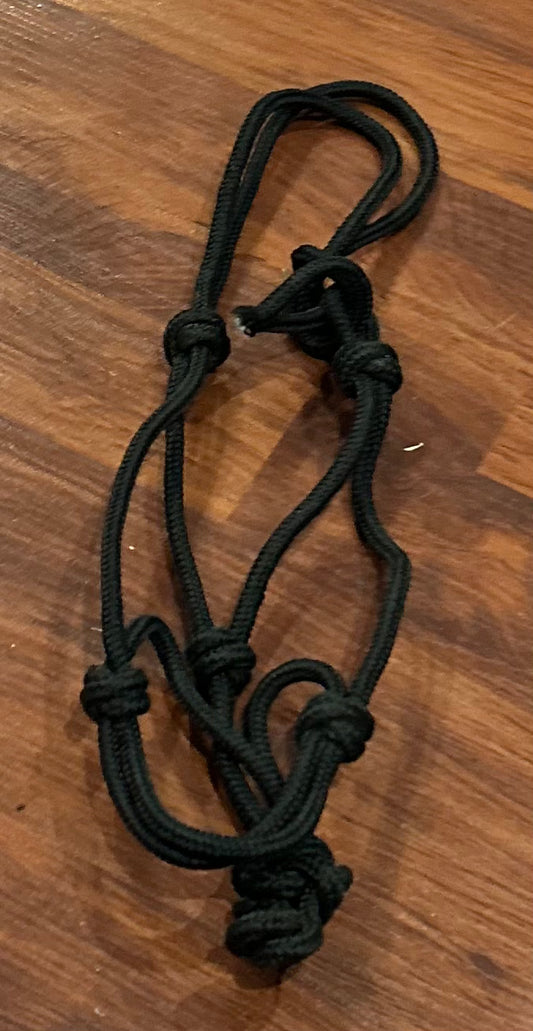 Mini black rope halter