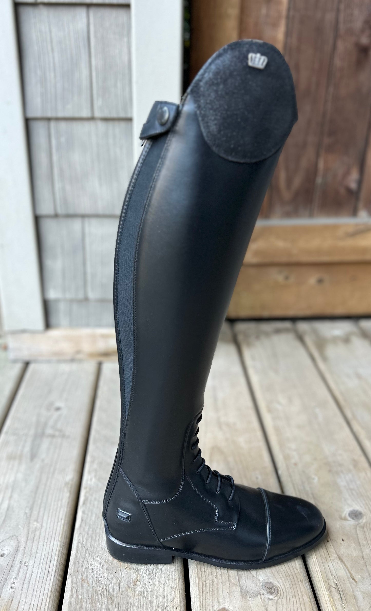 Kingsley size 39 MA XXS aspen 02 special riding boot. 14” calf 20.5” tall. New. Topper velcros off can be changed.