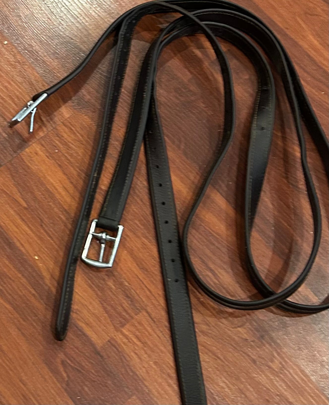 CWD 62” stirrup leathers brown. Extra holes added