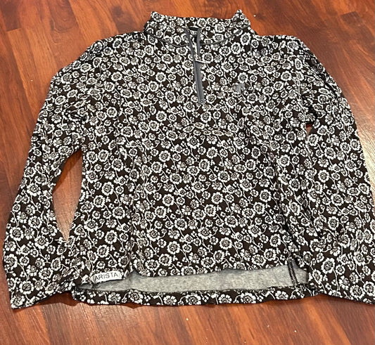 Asmar large brown flower pattern sweater