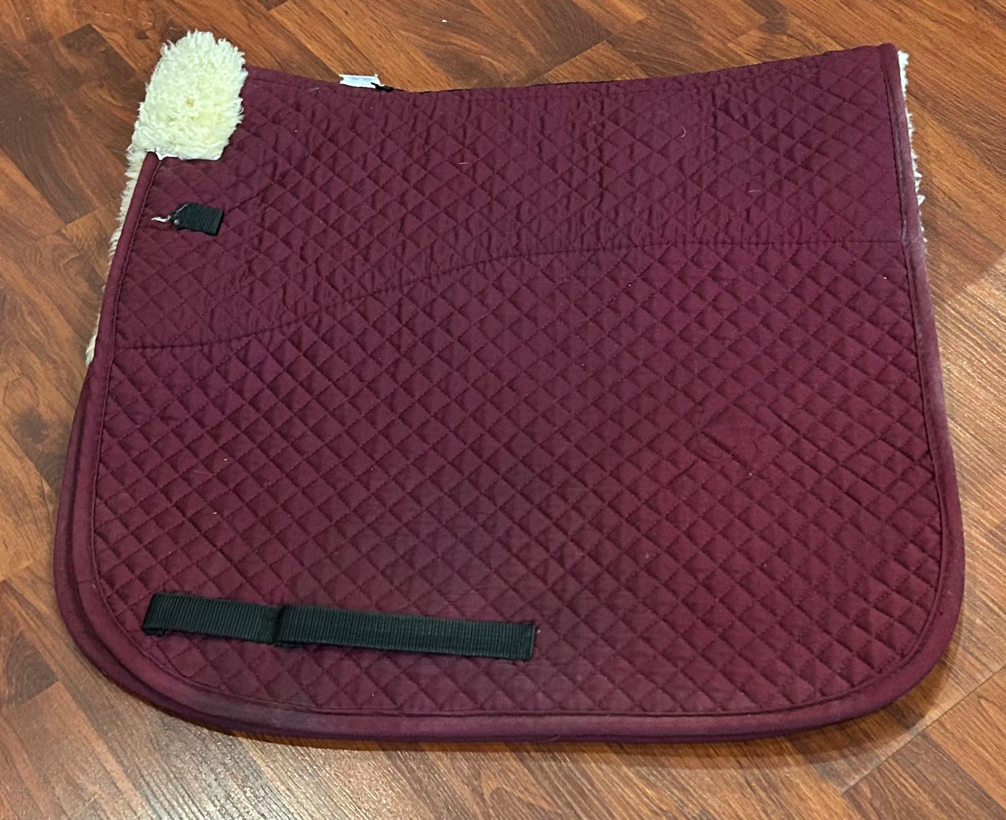NSC burgundy sheepskin lined dressage pad
