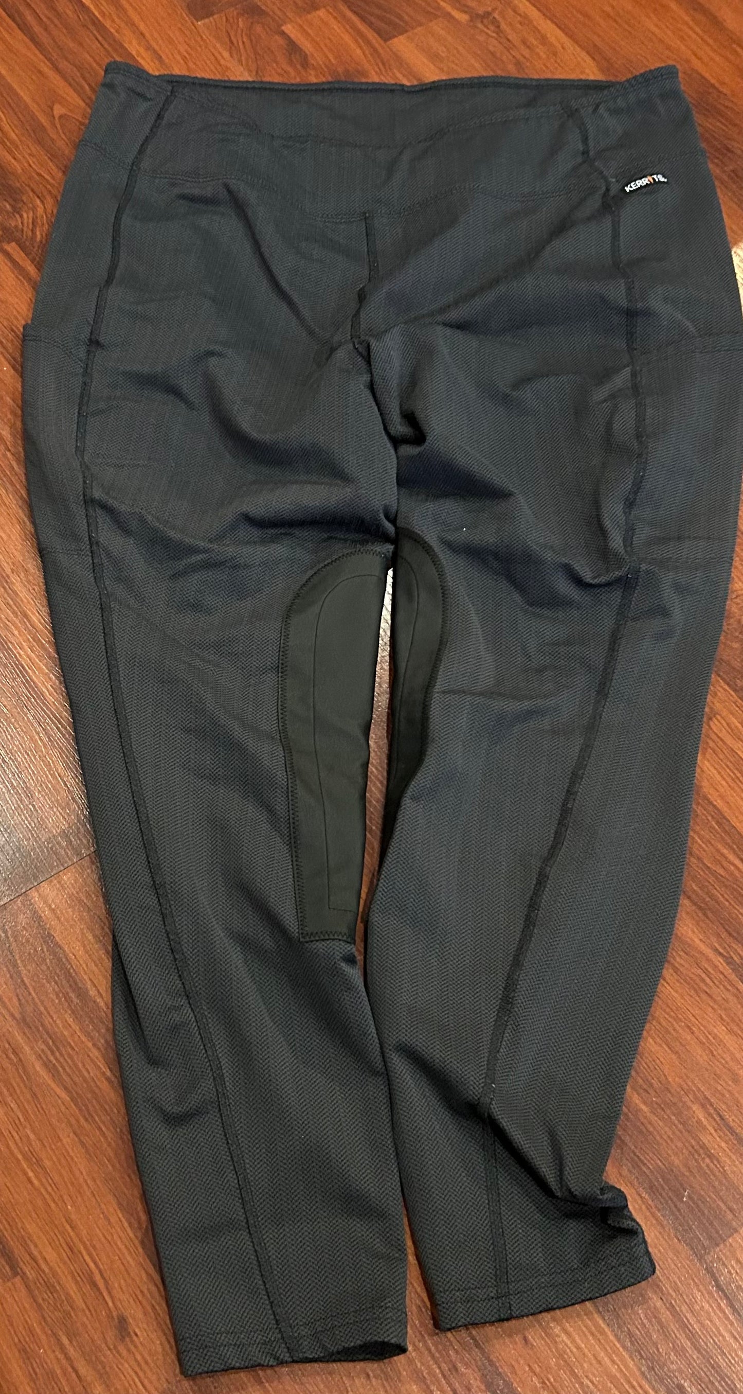 Kerrits 2XL pull on dark grey riding tights knee patch