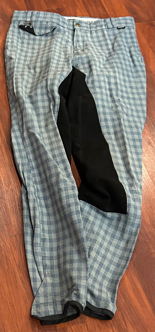 Arista size 28 blue plaid breeches. Velcro ankles. Excellent condition