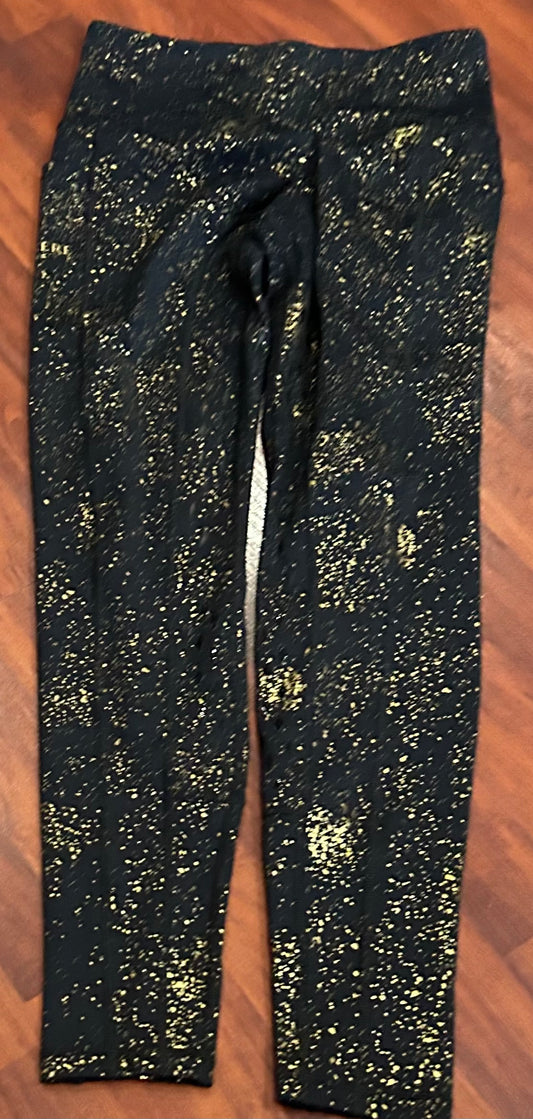 Medium black and gold full seat riding tights