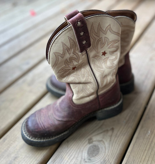 Ariat fat baby’s grey and brown 7.5