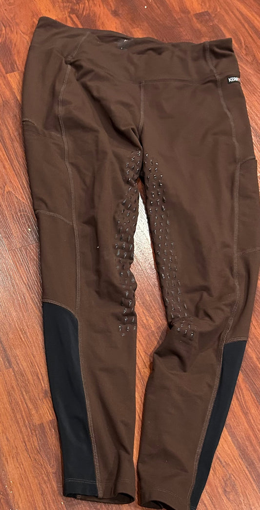 Kerrits size large brown full seat riding tights