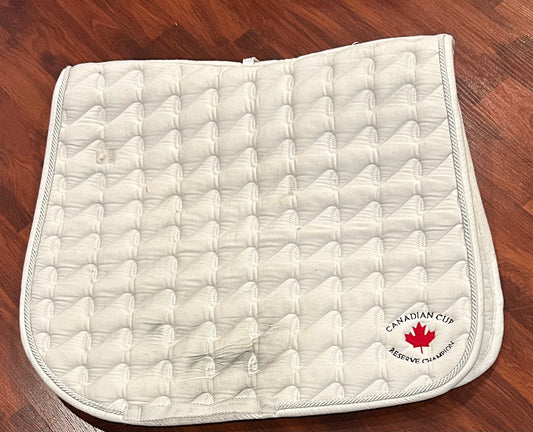 Century white quilted full size pad with embroidery