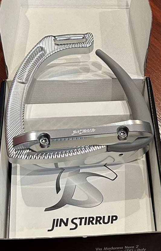 Jin Air safety stirrups. Silver/grey. 4.5” Brand new