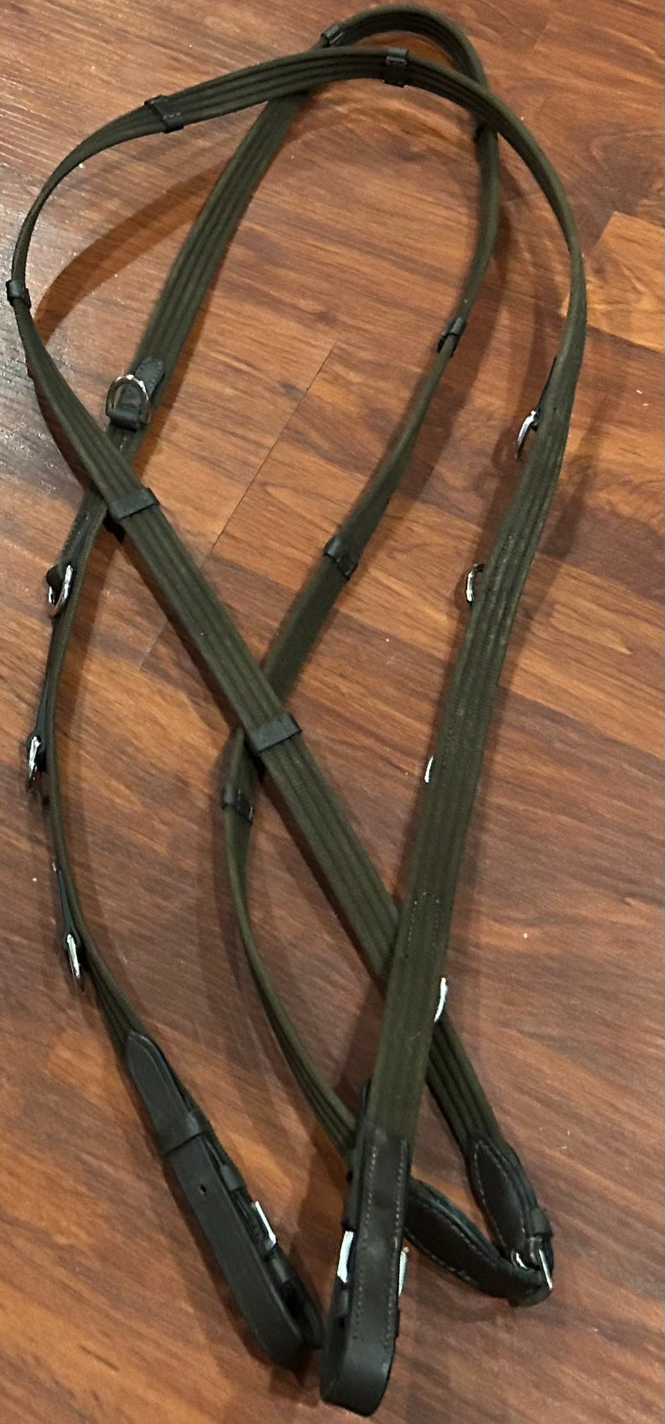 Brown German martingale reins only.