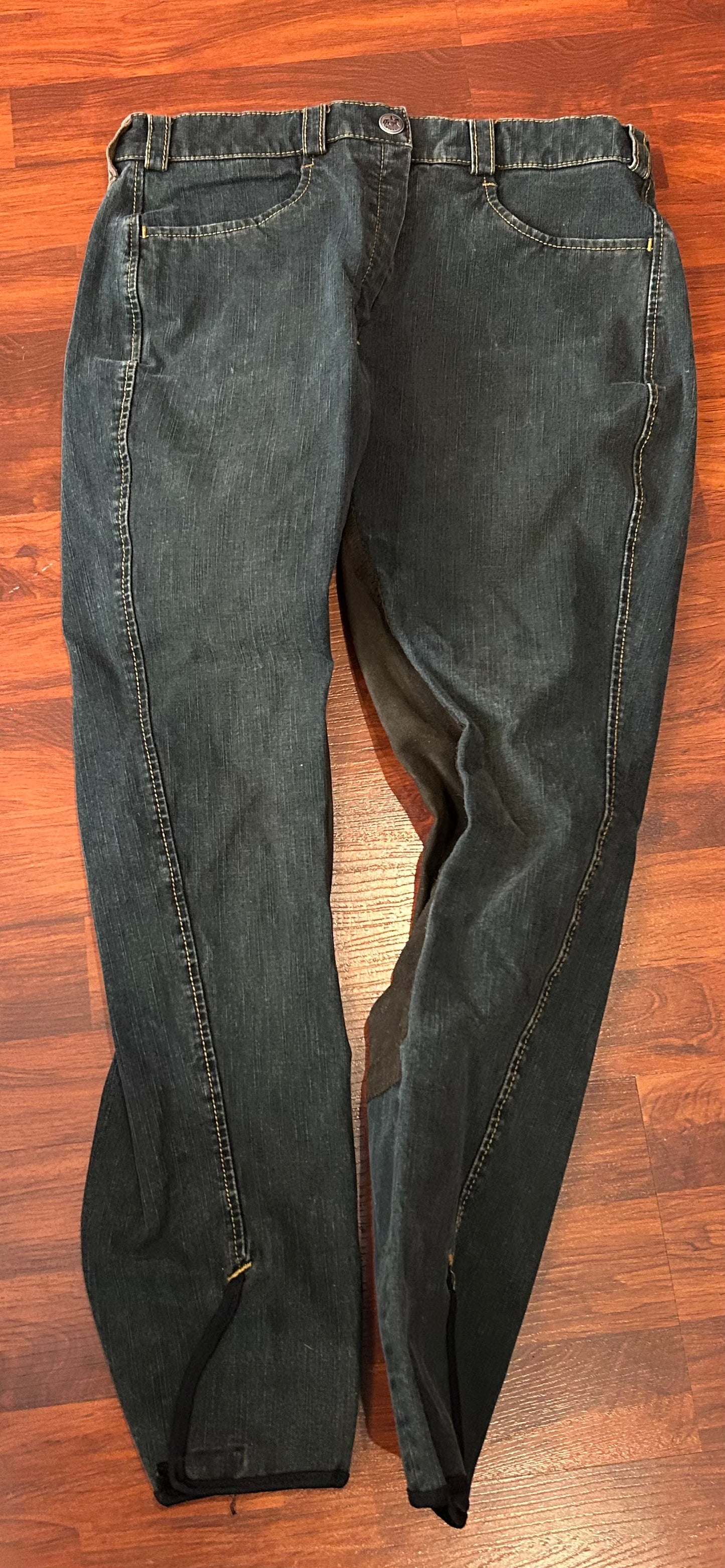 Pikeur size 28 denim suede full seat breeches.