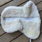 Large white sheepskin half pad. Some stains