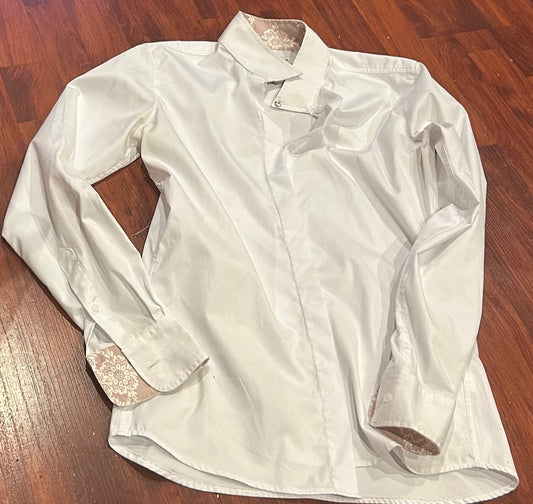 RJ Classics size 34 white long sleeve button up show shirt