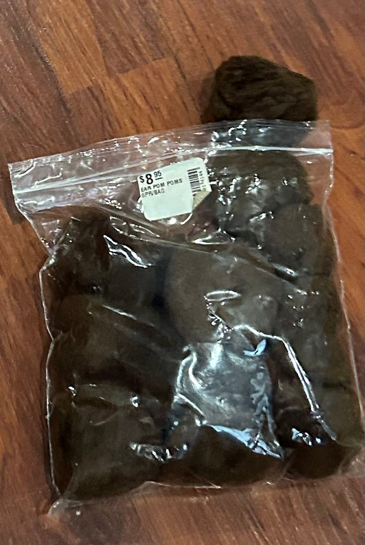 Bag of ear poms brown