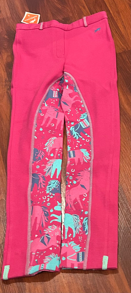 Harry hall Childs 8 pink with horse pattern full seat breeches