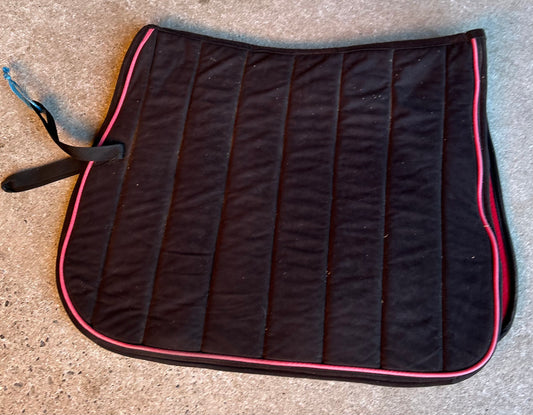 Black with pink trim dressage pad