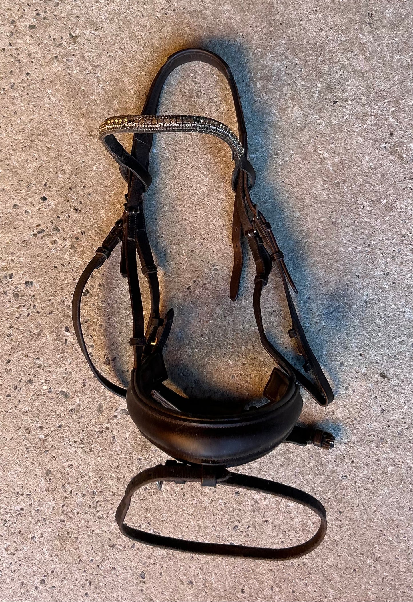 Web brown snaffle bridle cob