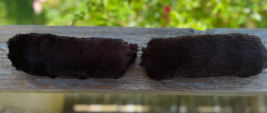 Fuzzy black bridle blinkers
