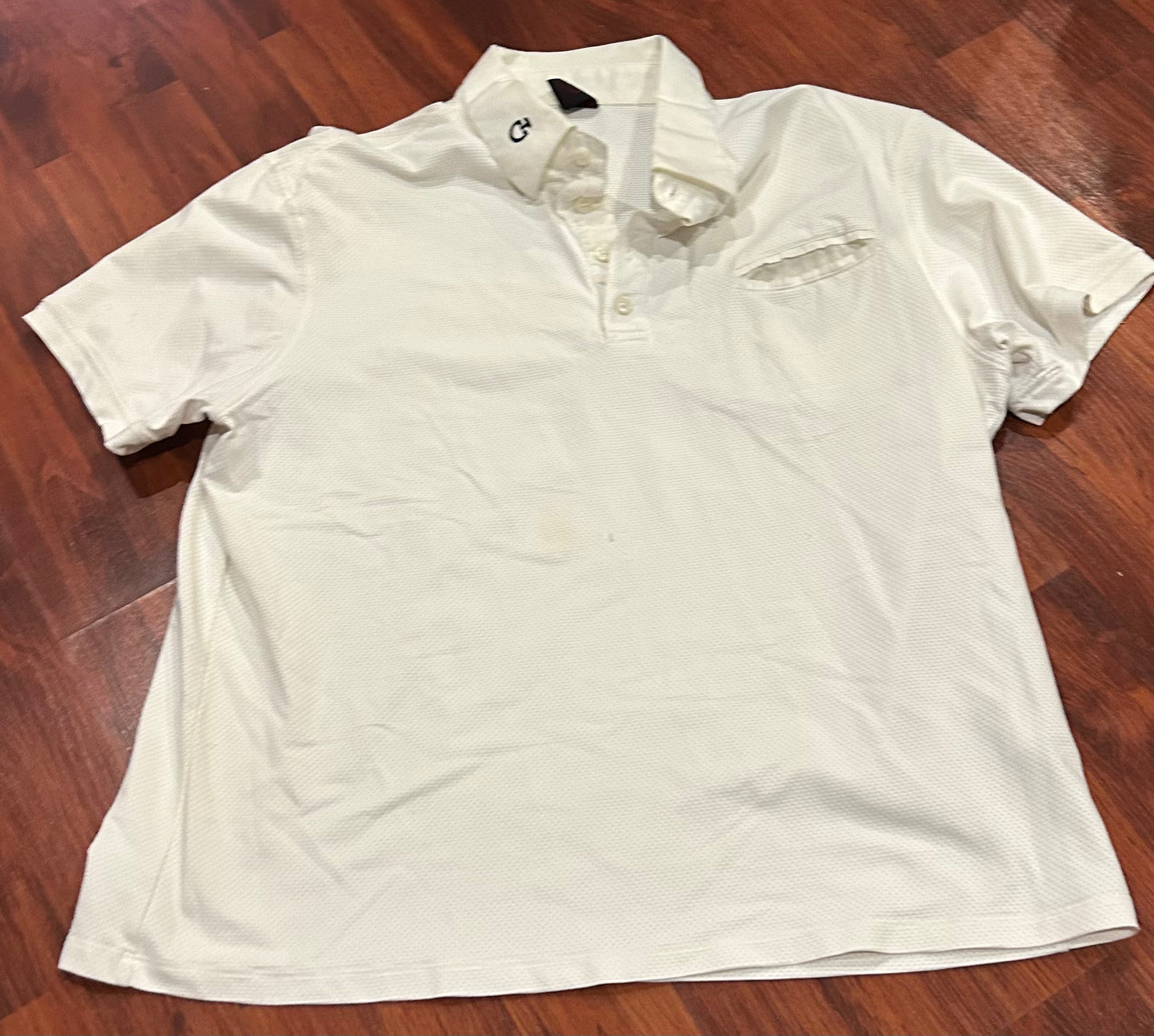 Cavalleria Toscana size XXL white mesh show shirt. Some discolouration