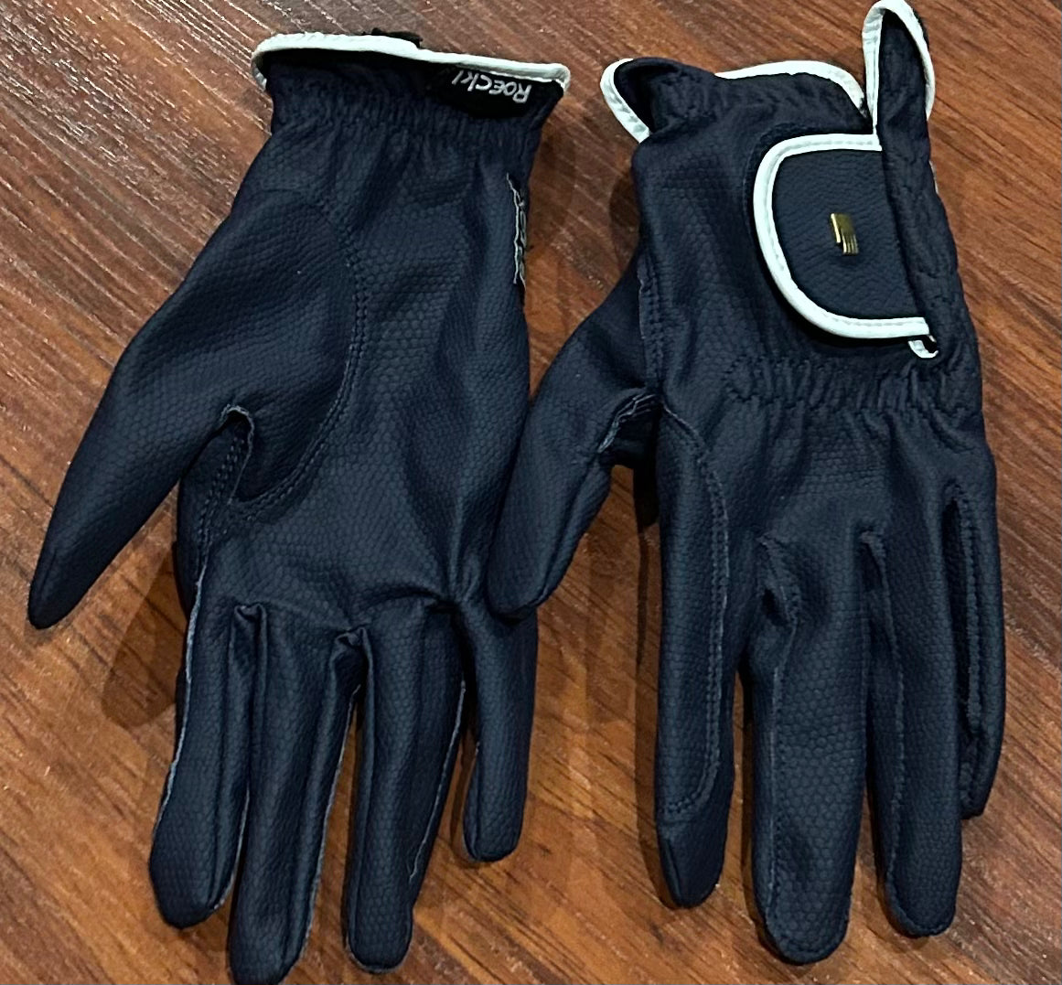 Roeckl navy size 8.5 gloves. New.