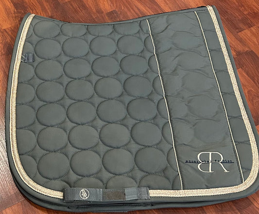 BR grey with gold trim dressage pad