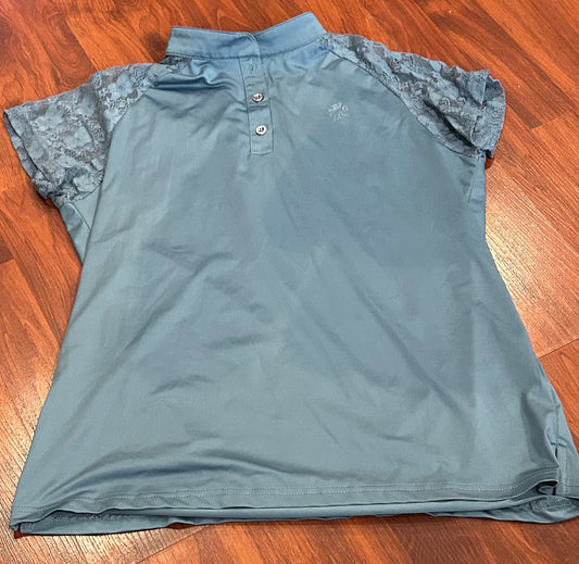 Temteq large blue short sleeve shirt mesh at back