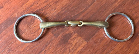 6.25” loose ring snaffle with losenge German silver. No brand mark