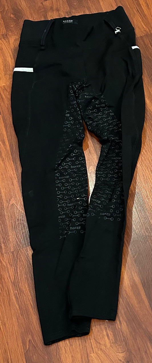 Horze size 22 black full seat riding tights
