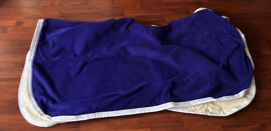 Fleece and canvas (thick) blue quarter sheet small (pony). Brand new