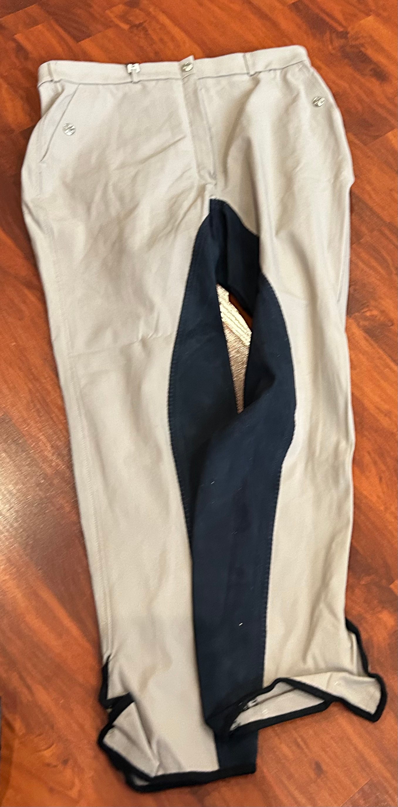 Pikeur 32 (measure 30”) grey and navy full seat breeches