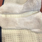 Mattes medium sheepskin dressage pad white with navy/blue/gold trim