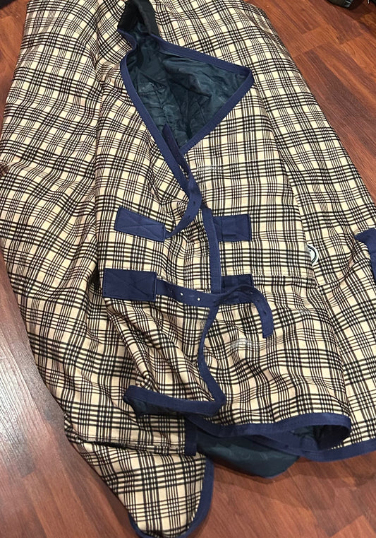 84” shedrow winter blanket. Some rips do not affect use.