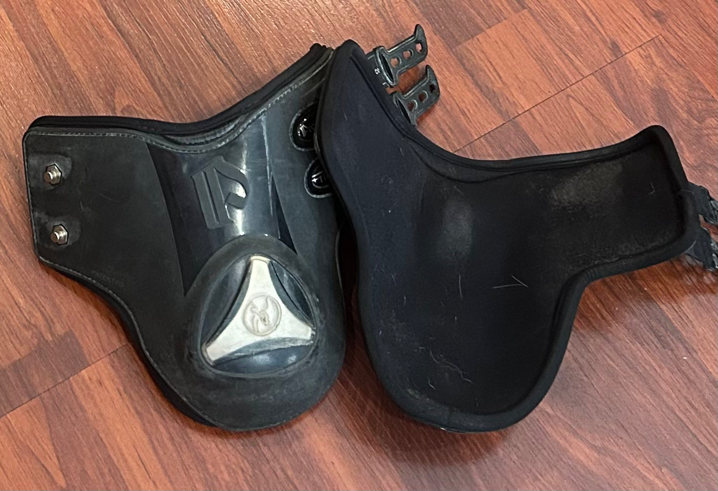 Prestige T Teq large fetlock boots. Black and gold. Used but decent condition.