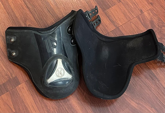 Prestige T Teq large fetlock boots. Black and gold. Used but decent condition.