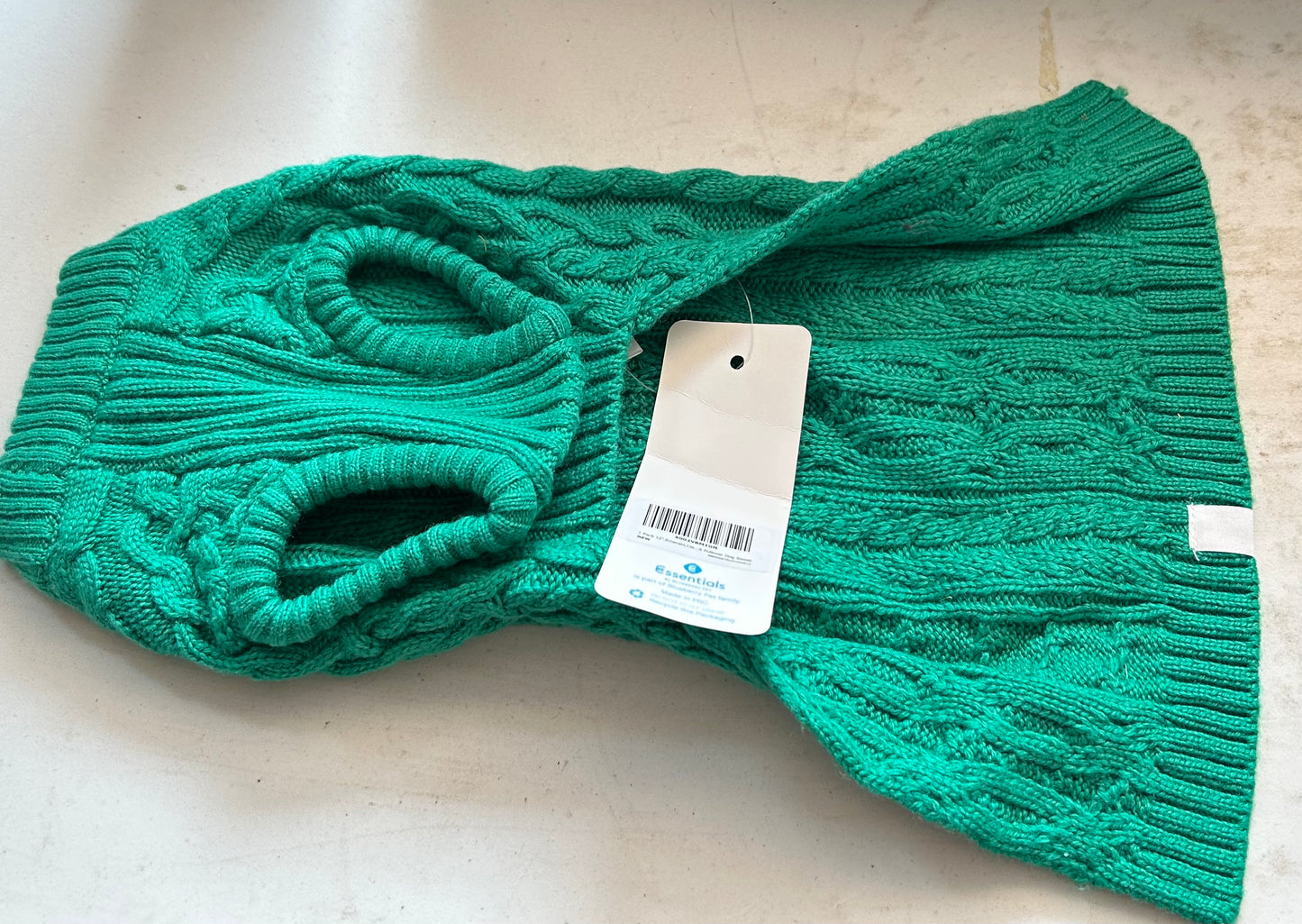 Green dog sweater