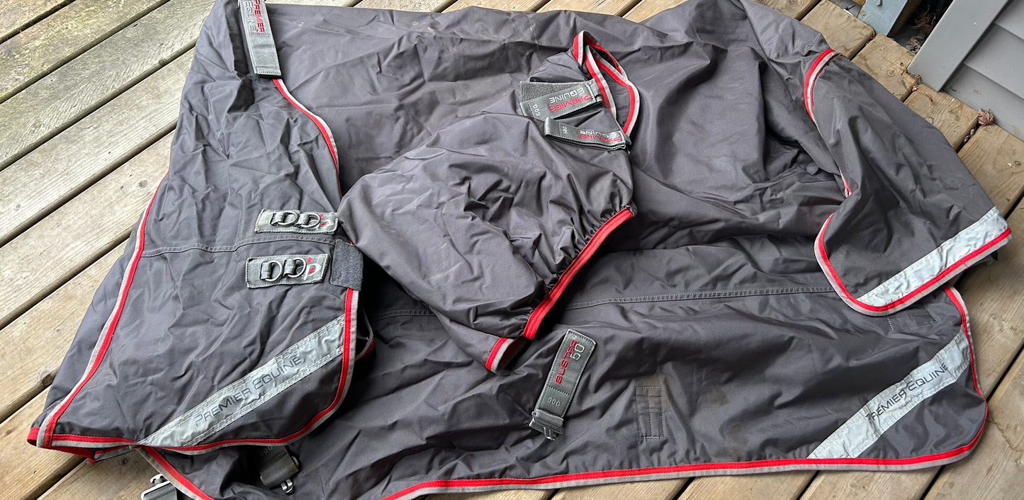75” premiere equine 50g blanket with hood