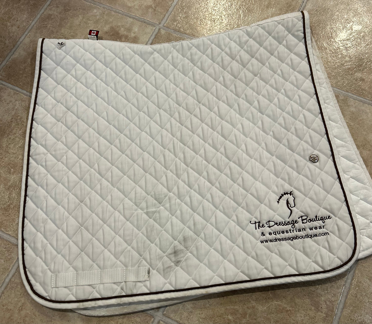 Ogilvy baby pad white with brown trim