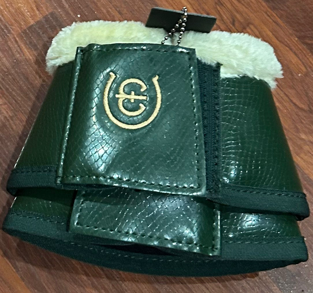 Equestrian Stockholm medium green bell boots with fleece. New