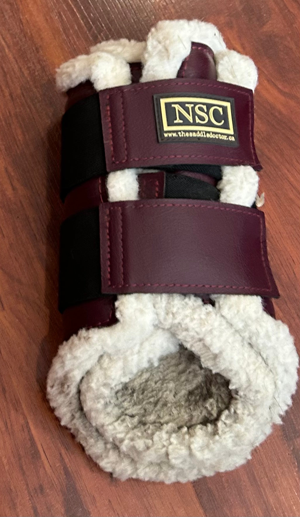 NSC small burgundy fleece boots
