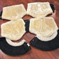 BR fleece horse boots Burgundy medium and large. 4 boots and bell boots. Some wear on bell boots.