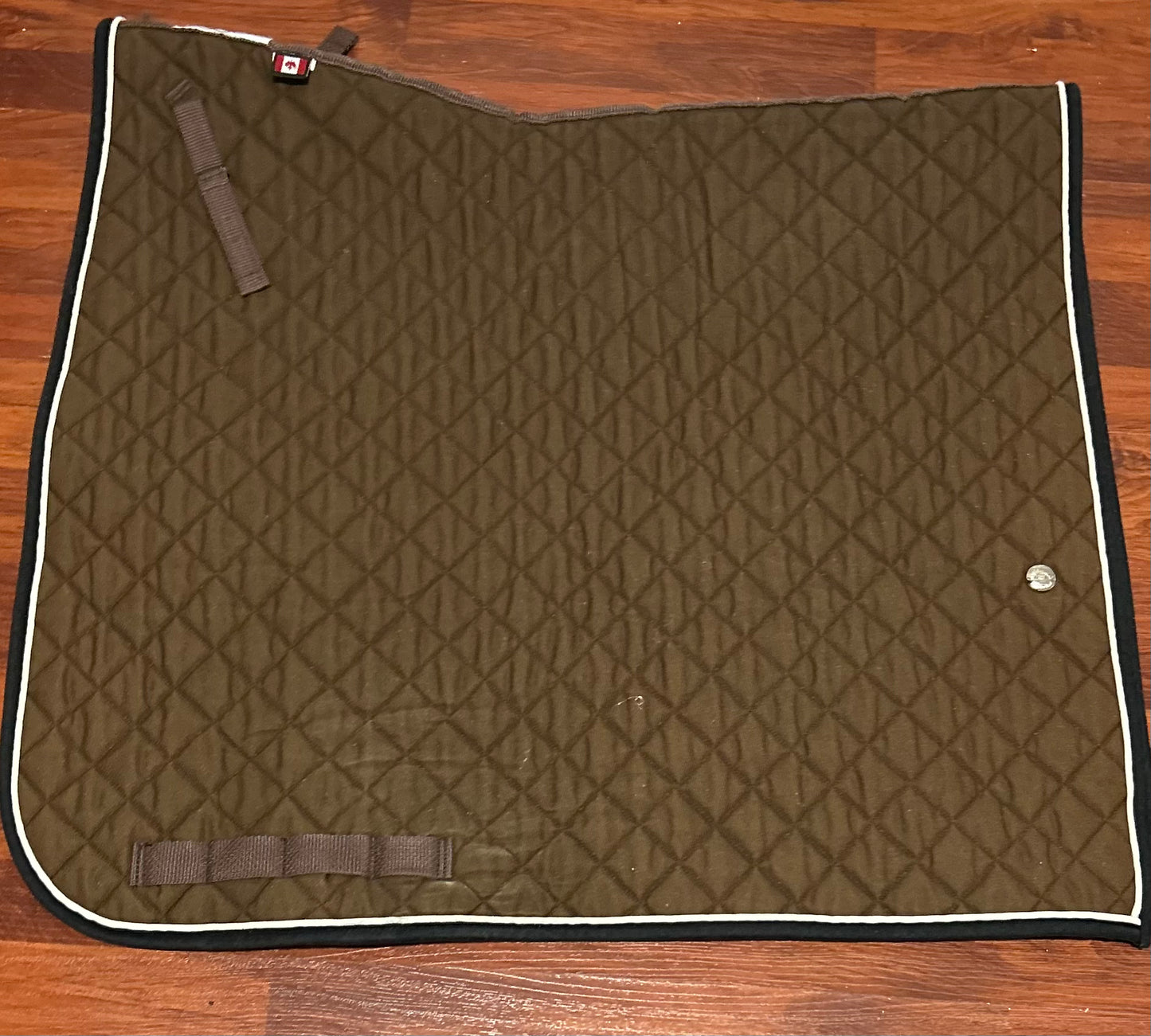 Ogilvy dressage profile pad brown with white and black trim