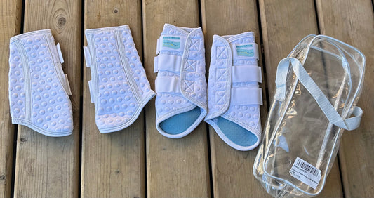 Equilibrium stretch and flex white wraps set of 4 large. Like new.