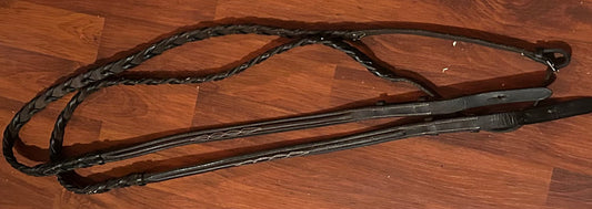 Brown fancy stitch braided reins