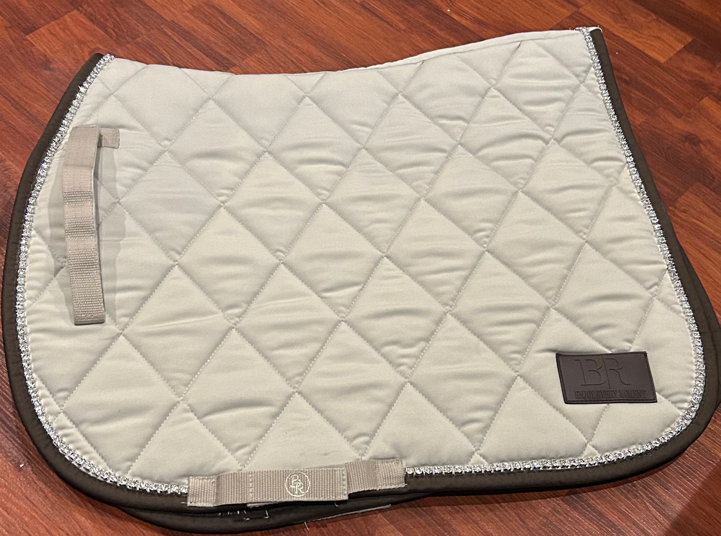 BR tan /brown with crystal trim dressage pad