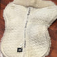 Mattes medium white half pad. Some damage to sheepskin