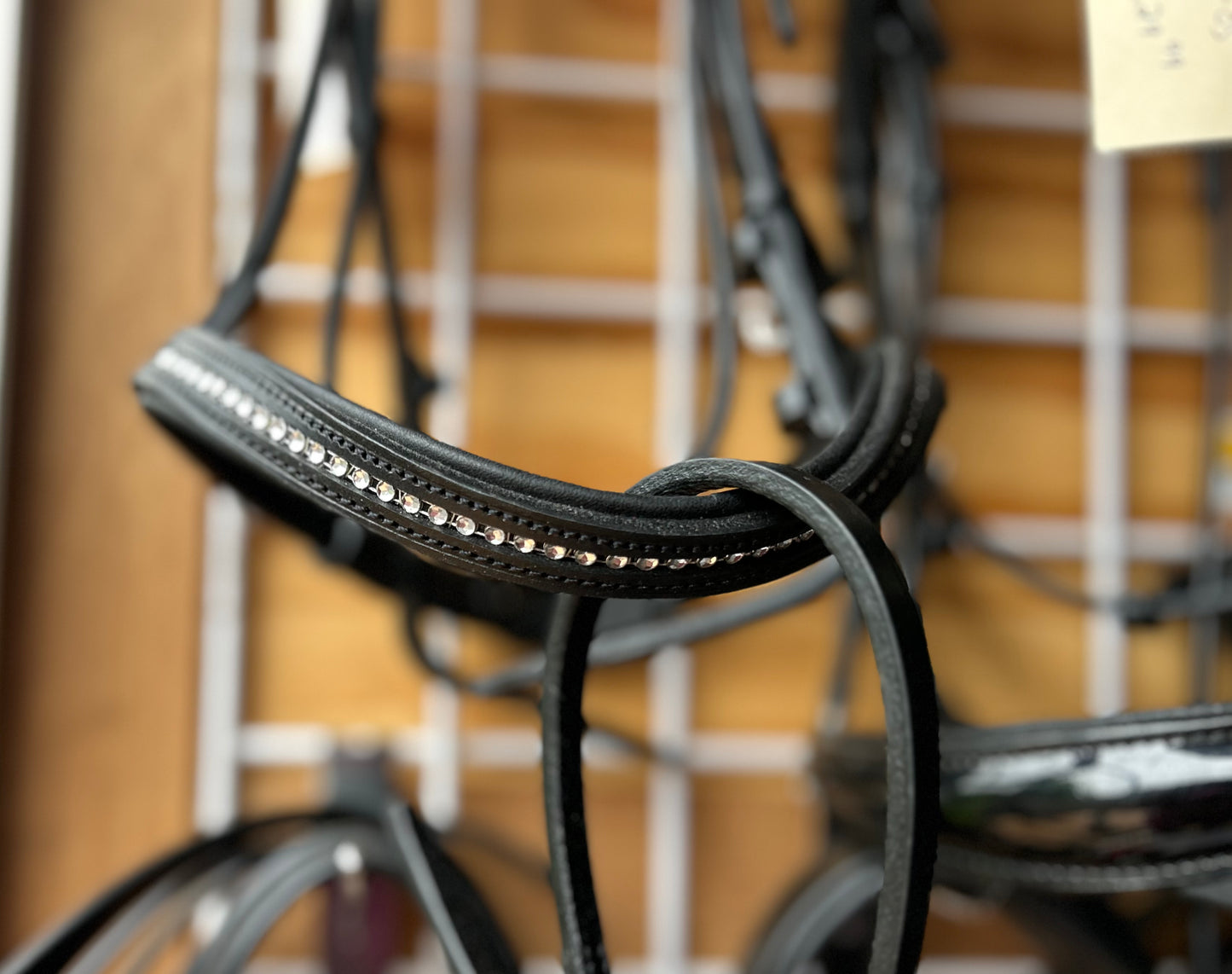 Full size black leather bridle