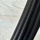 Black reins buckle closure. 56” raised with grippy  rubber.