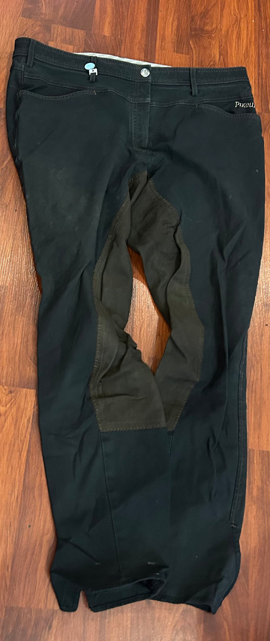 Pikeur Daphne Kontrast 36L charcoal full seat breeches